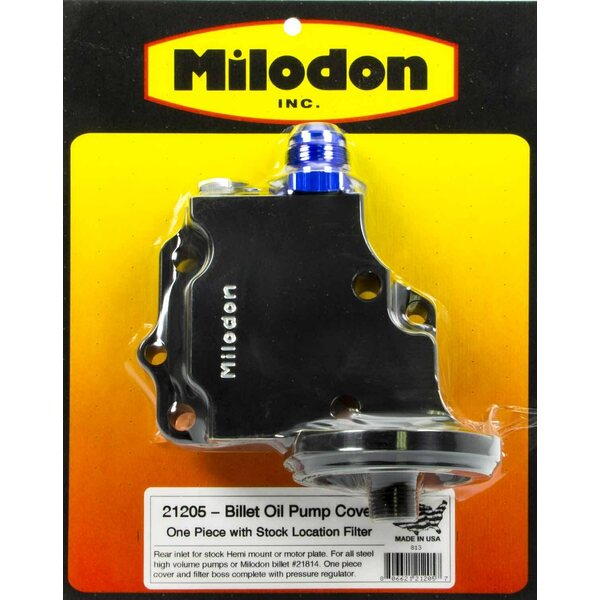 Milodon - 21205 - Billet Oil Pump Cover & Filter Boss - Hemi