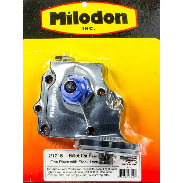 Milodon - 21215 - Billet Oil Pump Cover & Filter Boss - Wedge