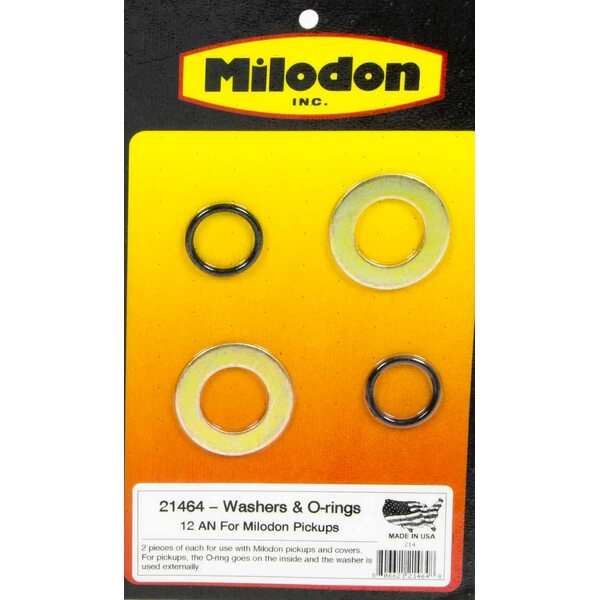 Milodon - 21464 - -12an Large Washers & O-Rings (2-Each)