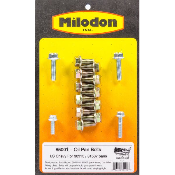 Milodon - 85001 - Oil Pan Bolt Kit - GM LS Series