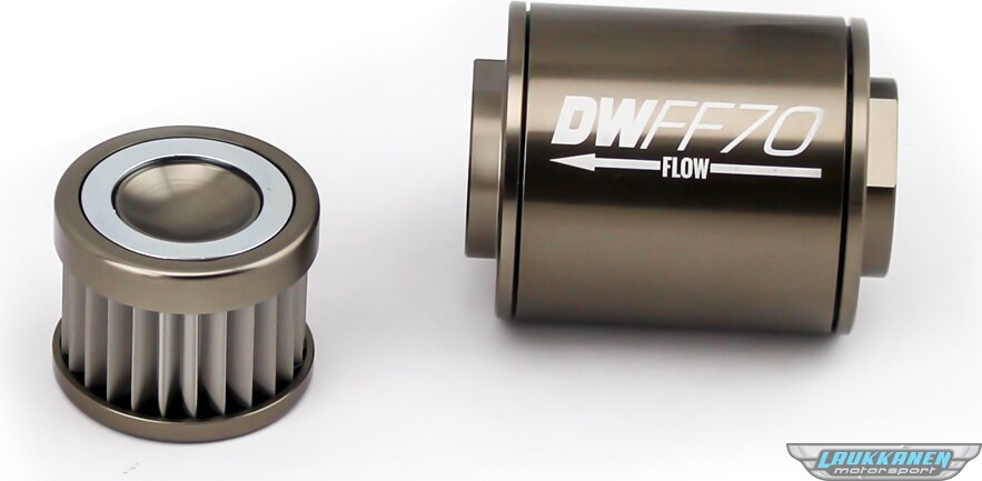 DeatschWerks 8-03-070-100K Fuel Filter 8an Female ORB Ports 70mm Length DeatschWerks 8-03-070-100K Fuel Filter 8an Female ORB Ports 70mm Length